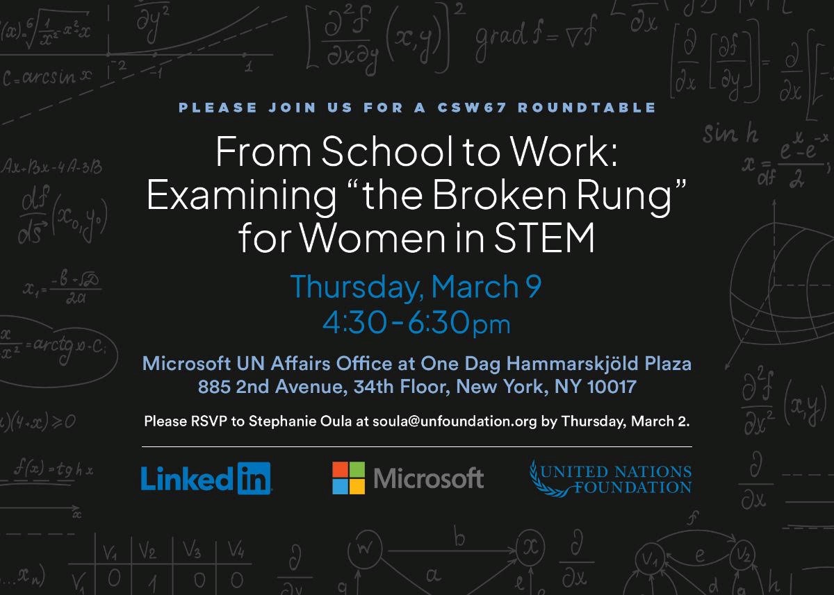 From School to Work: Examining the ‘Broken Rung’ for Women in STEM Roundtable  Microsoft